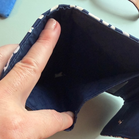 Vera Bradley Navy and white, lavender pattern. Quilted Wallet - Picture 8 of 8